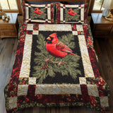 Set di Biancheria da Letto Trapuntata Rifugio Rosso della Piuma
