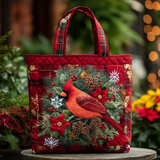 Uccellino Canterino Rosso Borsa Tote Trapuntata
