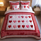 Set di Biancheria da Letto Trapuntata 3 Pezzi Rosso Vellutato