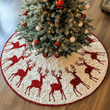 Cresta delle Renne Copri Base per Albero di Natale Trapuntato