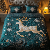 Set di Biancheria da Letto Trapuntata 3 Pezzi Inverno della Renna