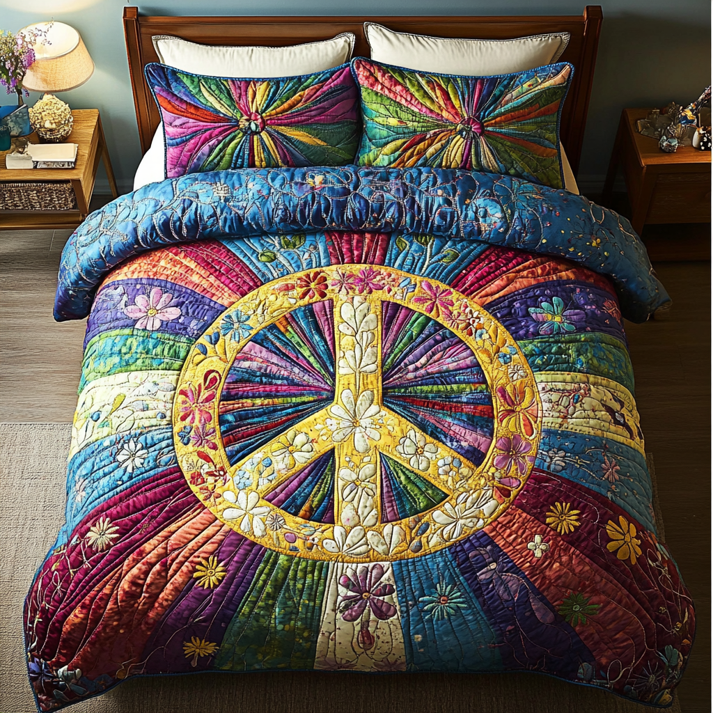 Set di Biancheria da Letto Trapuntata Hippie