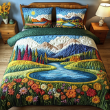 Set di Biancheria da Letto Trapuntata 3 Pezzi Canto del Fiume