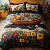 Set di Biancheria da Letto Trapuntata 3 Pezzi Fiume dei Fiori