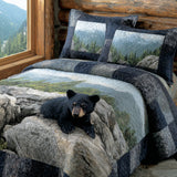 Set di Biancheria da Letto Trapuntata 3 Pezzi Orso Nero di Riverstone