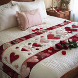 Cuori Romantici Runner da Letto Trapuntato