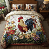 Set di Biancheria da Letto Trapuntata 3 Pezzi Giardino del Gallo