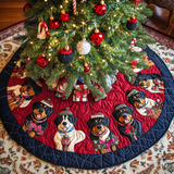 Gioia Natalizia del Rottweiler Copri Base per Albero di Natale Trapuntato