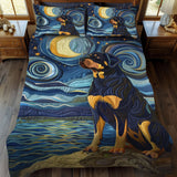 Set di Biancheria da Letto Trapuntata 3 Pezzi Sogno di Rottweiler della Notte