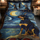 Set di Biancheria da Letto Trapuntata 3 Pezzi Sogno di Rottweiler della Notte