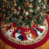 Feste Regali del Corgi Copri Base per Albero di Natale Trapuntato