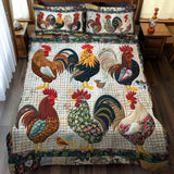 Set di Biancheria da Letto Trapuntata 3 Pezzi Gallo Rurale
