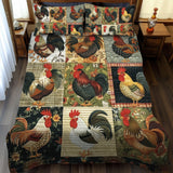 Set di Biancheria da Letto Trapuntata 3 Pezzi Gallo Rustico