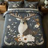 Set di Biancheria da Letto Trapuntata 3 Pezzi Rustico Fioritura Rifugio
