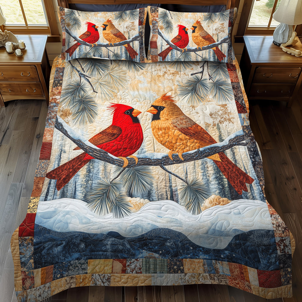 Set di Biancheria da Letto Trapuntata 3 Pezzi Cardinale Rustico