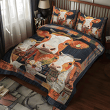 Set di Biancheria da Letto Trapuntata 3 Pezzi Rustico Cowscape