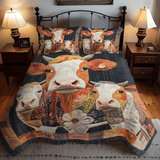 Set di Biancheria da Letto Trapuntata 3 Pezzi Rustico Cowscape