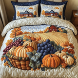 Set di Biancheria da Letto Trapuntata 3 Pezzi Campi Rustici