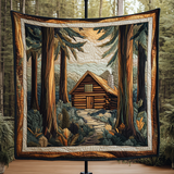 Baita Rustica di Tronchi Coperta Trapuntata