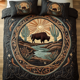 Set di Biancheria da Letto Trapuntata 3 Pezzi Pianure Rustiche