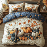 Set di Biancheria da Letto Trapuntata 3 Pezzi Zucca Rustica