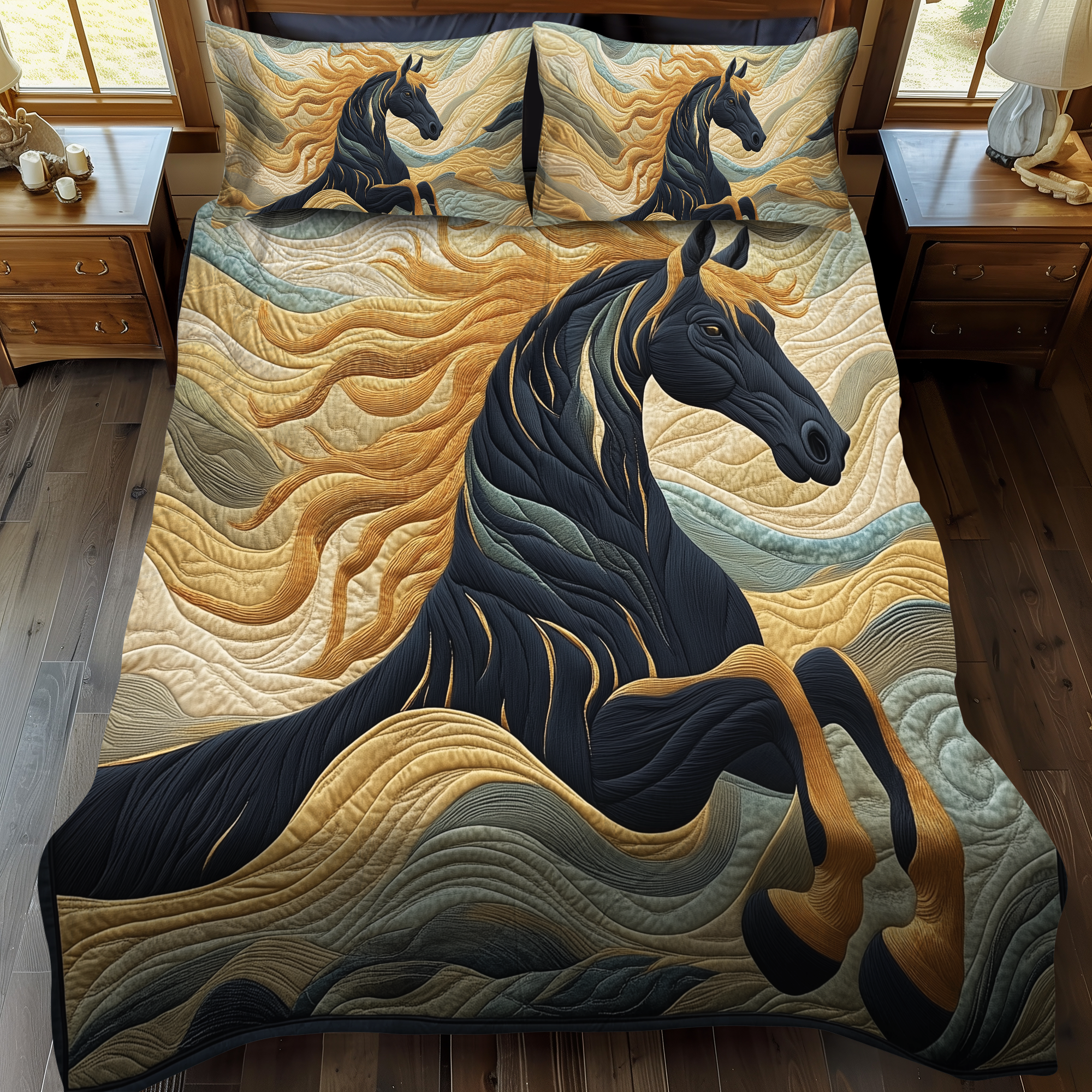 Set di Biancheria da Letto Trapuntata 3 Pezzi Fascino Rustico del Rodeo