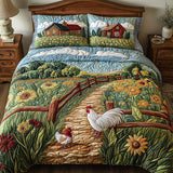 Set di Biancheria da Letto Trapuntata 3 Pezzi Gallo Rustico