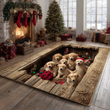 Golden Retriever Natalizi Rustici Tappeto