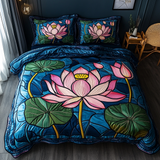 Set di Biancheria da Letto Trapuntata 3 Pezzi Sacro Fioritura