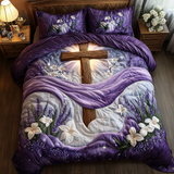 Set di Biancheria da Letto Trapuntata 3 Pezzi Croce Sacra