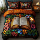 Set di Biancheria da Letto Trapuntata 3 Pezzi Pagine Sacre