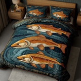 Set di Biancheria da Letto Trapuntata 3 Pezzi Corsa di Salmon