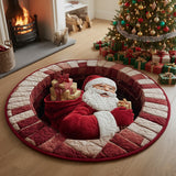 Spettro di Babbo Natale dal Camino Tappeto Rotondo