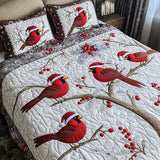 Set di Biancheria da Letto Trapuntata 3 Pezzi Cardinali del Babbo Natale