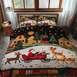 Set di Biancheria da Letto Trapuntata 3 Pezzi Babbo Natale del Babbo Natale di Riding