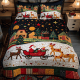 Set di Biancheria da Letto Trapuntata 3 Pezzi Babbo Natale del Babbo Natale di Riding