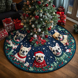 Frenchie Aiutante di Babbo Natale Copri Base per Albero di Natale Trapuntato