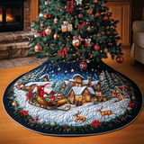 Regalo di Babbo Natale Copri Base per Albero di Natale Trapuntato
