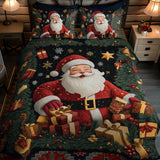Set di Biancheria da Letto Trapuntata 3 Pezzi Regalo del Babbo Natale di Galore