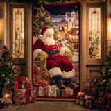 Parata dei Doni di Babbo Natale Copriporta Trapuntato