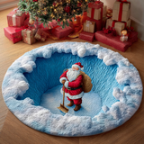 Gioia di Babbo Natale Tappeto Rotondo