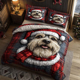 Set di Biancheria da Letto Trapuntata 3 Pezzi Allegria del Babbo Natale di Schnauzer