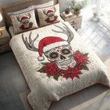 Set di Biancheria da Letto Trapuntata 3 Pezzi Teschio del Babbo Natale di Sugar