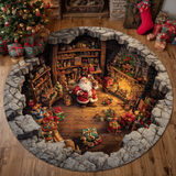 Stella di Babbo Natale Tappeto Rotondo