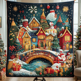 La Citta di Babbo Natale Coperta Trapuntata