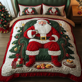 Set di Biancheria da Letto Trapuntata 3 Pezzi Desiderio del Babbo Natale