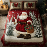 Set di Biancheria da Letto Trapuntata 3 Pezzi Babbo Natale