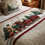 Paese delle Meraviglie di Babbo Natale Runner da Letto Trapuntato