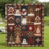 Villaggio di Babbo Natale Coperta Trapuntata