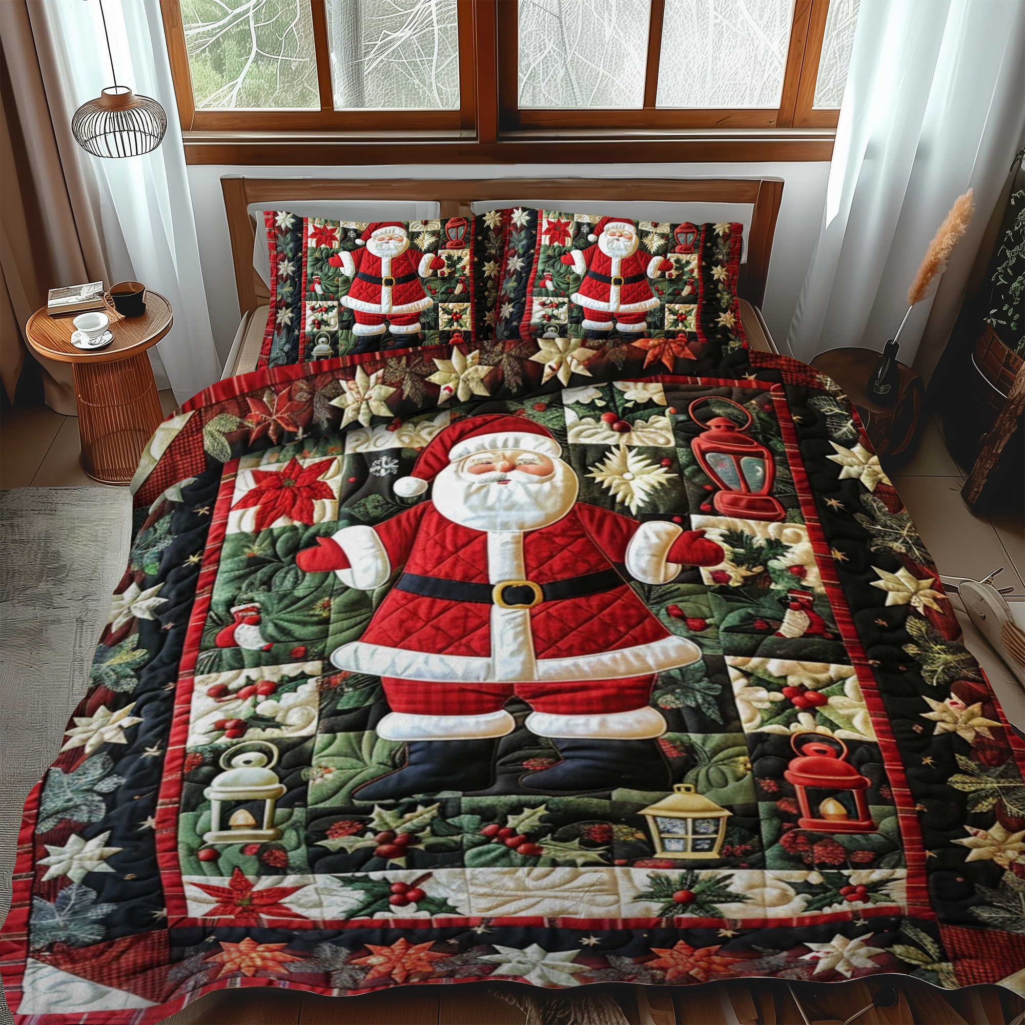 Set di Biancheria da Letto Trapuntata 3 Pezzi Santa's Workshop